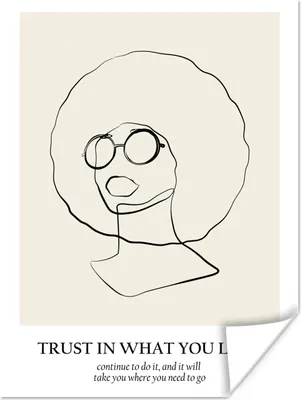 Produktbild von MuchoWow® Poster Text - Frauen - Strichzeichnungen - Zitate 90x120 cm - Wohnzimmer