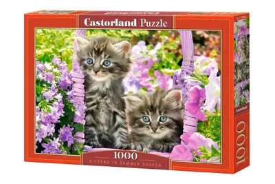 Produktbild von Puzzle 1000 Elemente - Katzen in einem Frühlingsgarten