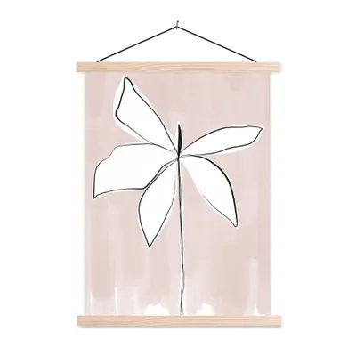 Produktbild von MuchoWow® Textilposter Blume - Abstrakt - Pastell 60x80 cm mit holzfarbenen Rahmen - Wandbild