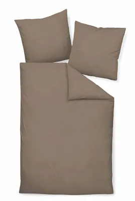 Produktbild von Janine Mako-Soft-Seersucker Bettwäsche Piano Kopfkissenbezug einzeln 40x80 cm taupe