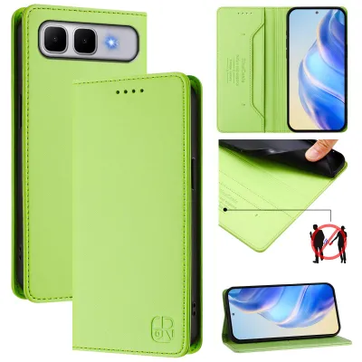 Produktbild von Lederhülle für Infinix Smart 10 Plus Hülle Flip Brieftasche Kartenfächern Ständer Schutzhülle Grün