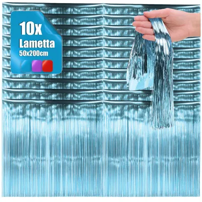 Produktbild von com-four® 10x Lametta - Lametta Girlande für Weihnachten - blau