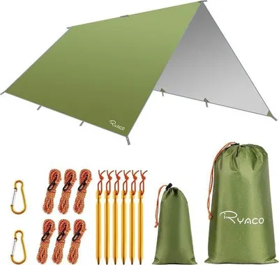 Produktbild von Famanu Campingzeltplane 3 x 4 m - Wasserdicht, UV-Schutz, leicht und kompakt
