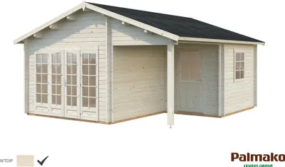 Produktbild von Palmako Gartenhaus Irene 21,9+5,2 m² - 44 mm Transparent tauchimprägniert