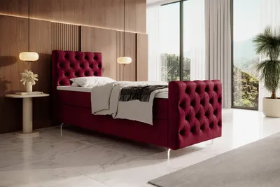 Zdjęcie produktu dla Łóżko tapicerowane 80 x 200 ADRIA PLUS – czerwone