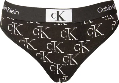 Zdjęcie produktu dla Stringi damskie CK CALVIN KLEIN elastyczne majtki z widocznym logo artykuł QF7221E nowoczesne stringi, nadruk LOC Litho ck - czarny, S, Poliamid 90%,Elasthan 10%