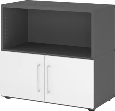 Produktbild von bümö flexi Aktenschrank klein mit Flügeltüren - Nachbildung: Graphit/Weiß