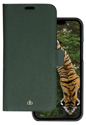 Immagine prodotto di DBRAMANTE1928, iPhone 14 Plus Folio 2 in 1 modello New York in pelle con portacarte, verde scuro