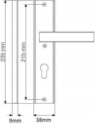 Produktbild von Innentürgriff, Langschild für Einsatz, Nickel gebürstet