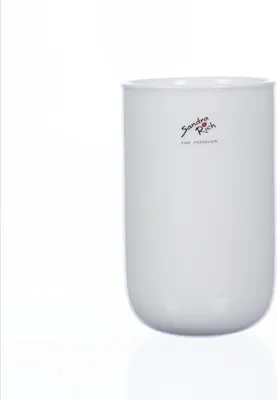 Produktbild von SANDRA RICH Porzellan- VASE ROUNDED 16,5cm.Runde Tischvase creme-WEISS