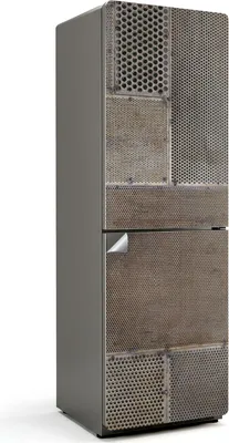 Produktbild von Lochblechmuster – Kühlschrank Aufkleber – Klebefolie Kühlschrank – Kühlschrank Dekor – Kühlschrankfolie selbstklebend – Küchen Dekoration – 60x180 cm