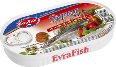 Zdjęcie produktu dla Evra Szprot w sosie pomidorowym 170 g