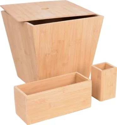 Produktbild von UNUS Aufbewahrungset Aufbewahrungsboxen aus Bambus 3er Set in natur