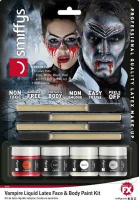 Produktbild von Flüssiglatex Set mit Applikator 4 x 29,5 ml - Vampir