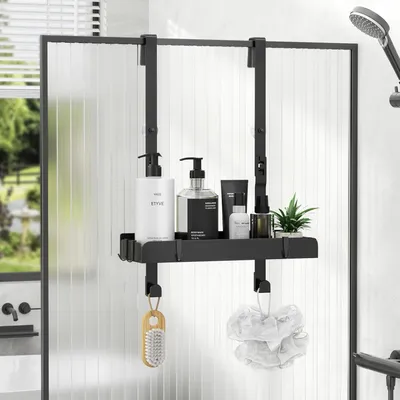 Produktbild von Badezimmer-Organizer Duschablage zum Aufhängen - Shampoohalter mit 4 Haken - 312 x 105 cm