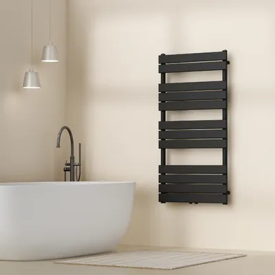 Productafbeelding van Handdoekradiator 'Voss', zwart, 120x60 cm, lamellen