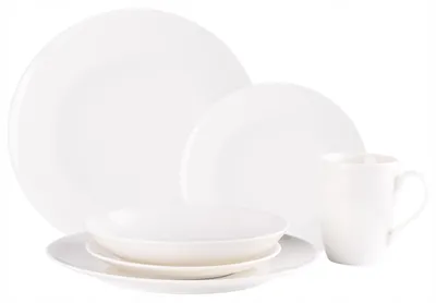 Zdjęcie produktu dla Serwis Porcelanowy 16El 4 Osoby Komplet Zestaw Talerzy Obiadowych + Kubki