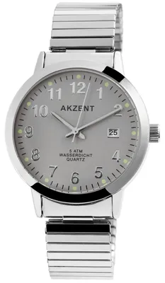 Produktbild von Herrenuhr Edelstahl AK1695 silberfarbig, Datumsanzeige