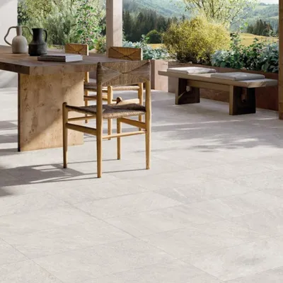 Productafbeelding van CASA39, porseleinen vloertegel met steeneffect, kleur wit, afmeting 30x60 cm, merk Rondine, collectie Geos