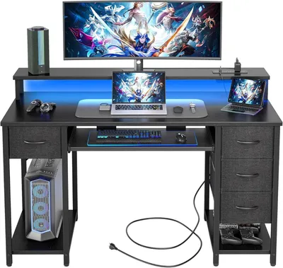 Immagine prodotto di Scrivania moderna - Scrivania per computer - Scrivania per l'ufficio - Scrivania da gaming - Scrivania da studio