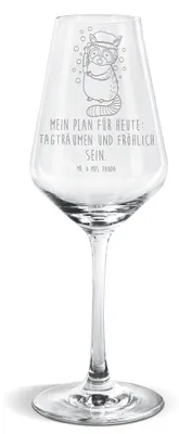 Produktbild von Mr. & Mrs. Panda Weinglas Waschbär - Transparent - Geschenk, Tagträumen, Lustige Sprüche, wein glas, Weißwein, Weißweinkelch, Seifenblasen, Waschen, Für, Fröhlich, Plan