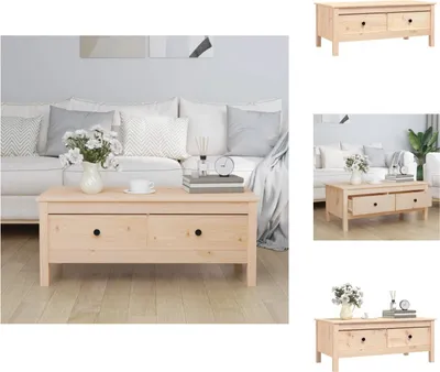 Zdjęcie produktu dla vidaXL Stolik kawowy 100x50x40 cm lite drewno sosnowe - Stoliki kawowe