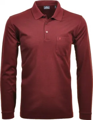 Produktbild von RAGMAN Herren Poloshirt Langarm Polokragen Baumwollmix Rot 6XL