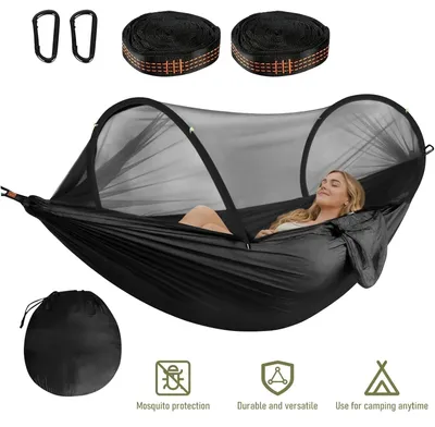 Produktbild von Camping Hängematte Trekking Hängematte Reise Tragbare Hängematte mit Moskitonetz