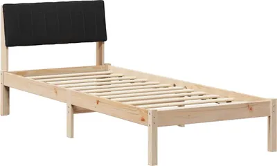 Produktbild von vidaXL Bettgestell Braun und Schwarz 75 x 190 cm Massivholz Kiefer