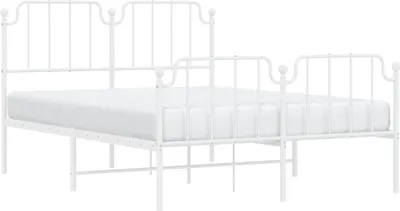 Produktbild von “2026 Modern“ Bettgestell mit Kopf- und Fußteil Metall Weiß 140x200cm - Designermöbel 493127 - Klassische BettenJugendbett Tagesbett