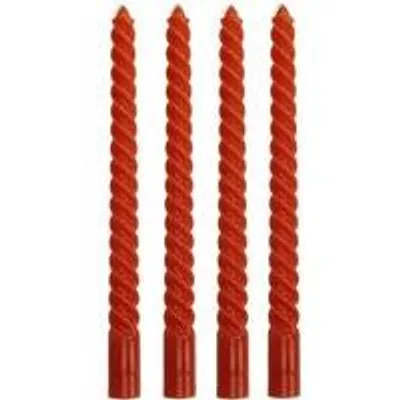 Produktbild von Cactula Stabkerzen – Rot / Orange – 4 Stück – 26 cm