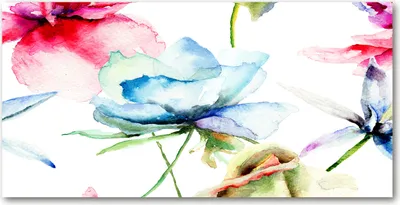 Produktbild von Tulup® Glas-Bild - 100x50 -Wandkunst - Wandbild hinter gehärtetem Sicherheitsglas  - Blumen & Pflanzen - Mohnblumen - Mehrfarbig