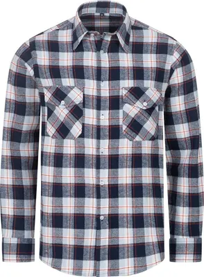 Produktbild von Flanellhemd Karohemd Holzfäller Arbeitshemd Flanell Hemd Baumwolle Gr. S-4XL NEU marine/hellblau/rot kariert L
