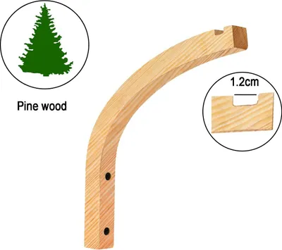 Produktbild von 2 Stück Holz Blumenampel Wandhalterung Wandhaken Pflanzenhalterung