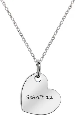 Produktbild von MATERIA by Matthias Wagner Gravur Kette mit Herz Anhänger - 925 Silber Herzkette Liebe rhodiniert 42-45cm KA-452