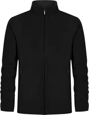 Produktbild von Doppel Fleece Zip Jacke Plus Size Herren, Schwarz-Schwarz, 5XL