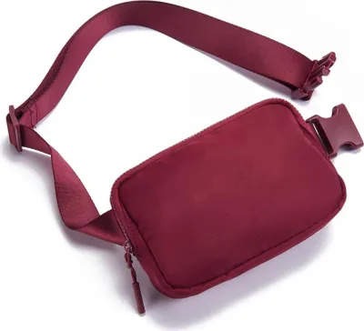 Obrázok produktu pre Telena bum bag dámske pánske športové pás taška crossbody víno červená