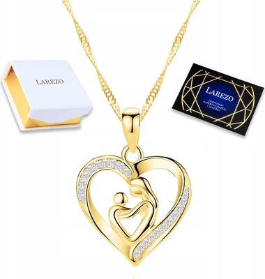 Immagine prodotto di Collana d'oro Madre e figlio Figlia Cuore Famiglia 925 ARGENTO