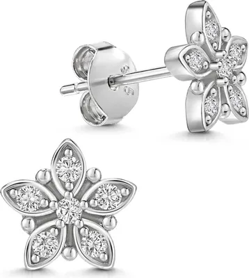 Produktbild von MATERIA by Matthias Wagner Zirkonia Ohrstecker Blüte 925 Silber SO-311