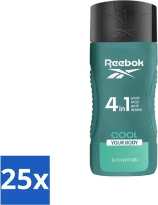 Zdjęcie produktu dla Żel pod prysznic Reebok Cool Your Body 4 w 1 400 ml - Value pack - 25 sztuk