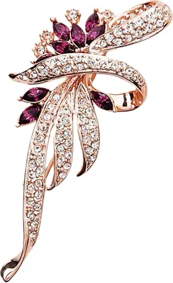 Produktbild von Glänzende Strass-Brosche für Damen, Bauhinia, galvanisiert, eleganter Party-Schmuck, Brosche, Kleidung, Dekoration-Golden