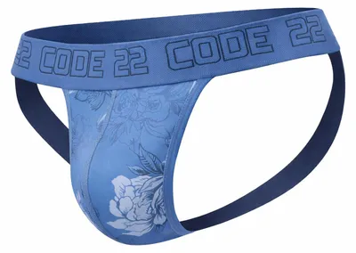 Productafbeelding van CODE 22 - Heren Unterwäsche - Bouquet Jockstrap Blue - 1x Maat XL