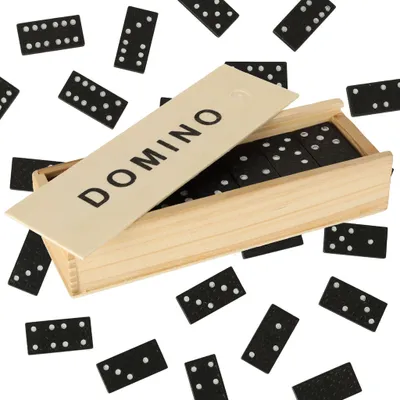 Produktbild von Domino-Familienspiel aus Holz + Schachtel