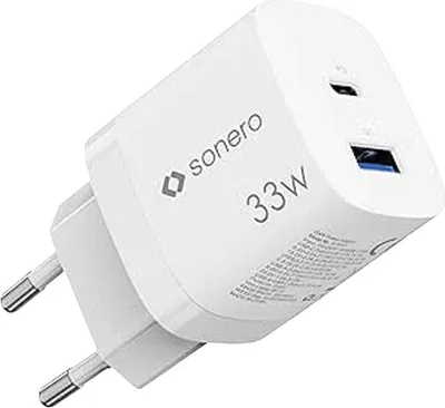 Immagine prodotto di Caricabatterie SONERO USB-C e USB-A GaN, X-PS121, 2 porte, 33W, bianco