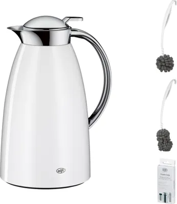 Image de alfi GUSTO Isolierkanne 1,0l coconut white polished – Vorteilsset mit Reinigungsbürste CLEAN FIX 30 cm | HAN 3591211100 | EAN 4002458523625