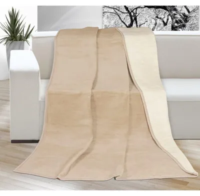Obrázek produktu pro Deka jednobarevná 150x200cm tmavě béžová / světle béžová