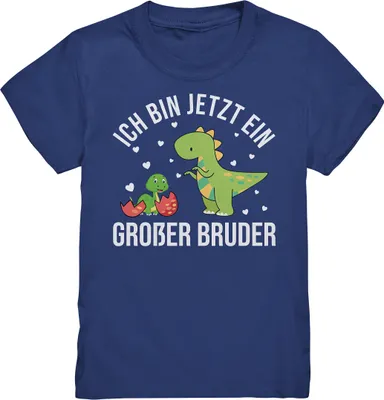 Produktbild von Dinosaurier Großer Bruder T-Shirt – Indigo / 152/164 (12-14)