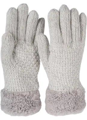 Produktbild von styleBREAKER Damen warme Winter Handschuhe mit Perlmuster und Fleece, Thermo Strickhandschuhe, Fingerhandschuhe 09010032
