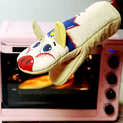 Produktbild von 1pc niedliches Schwein nicht rutsches Anti-Scenen-Küchenmikrowellenhandschuh Backofen Fäumen