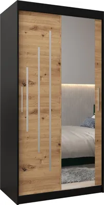 Produktbild von Kleiderschrank, Schiebetürenschrank Schlafzimmer, Schrank mit Spiegel YORK 2 100 cm